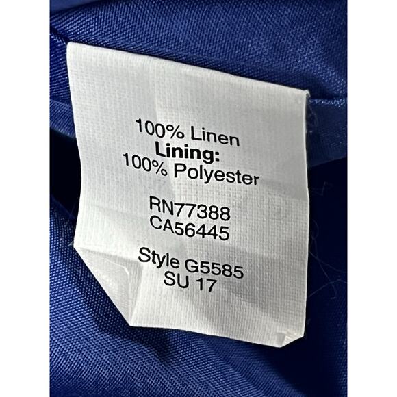 J Crew Peplum Linen Sheath Pencil Dress 4 French Blue Ruffle Career Suiting Work - Picture 11 of 12